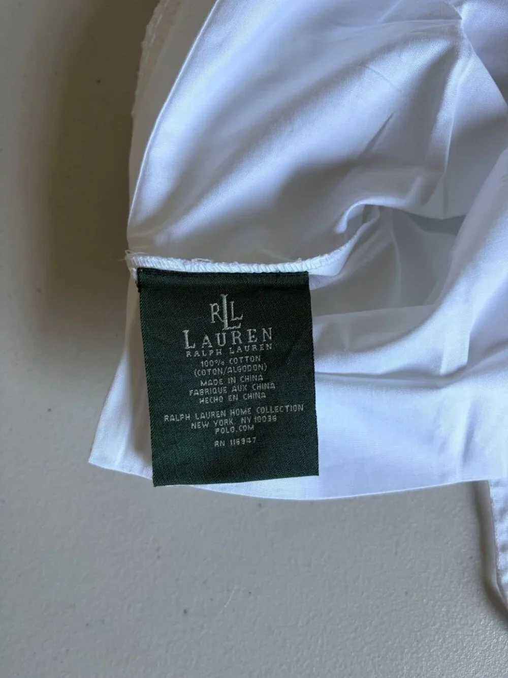 Ralph Lauren Crystal Cay White Crochet Standard Pillow Sham 100% Cotton